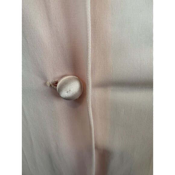 Vintage Sears Pink Nylon Short Sleeve Button-Front Nightgown With Satin Trim & P - Picture 7 of 16